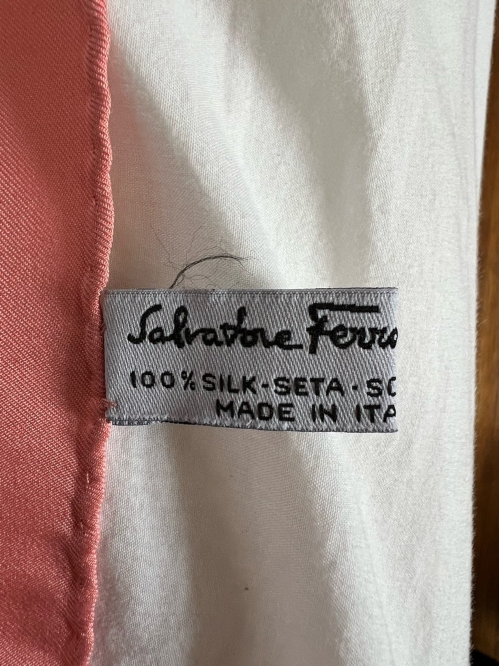 Salvatore Ferragamo Pink Floral Silk Scarf with Yellow and Red Blossoms - Picture 2 of 11